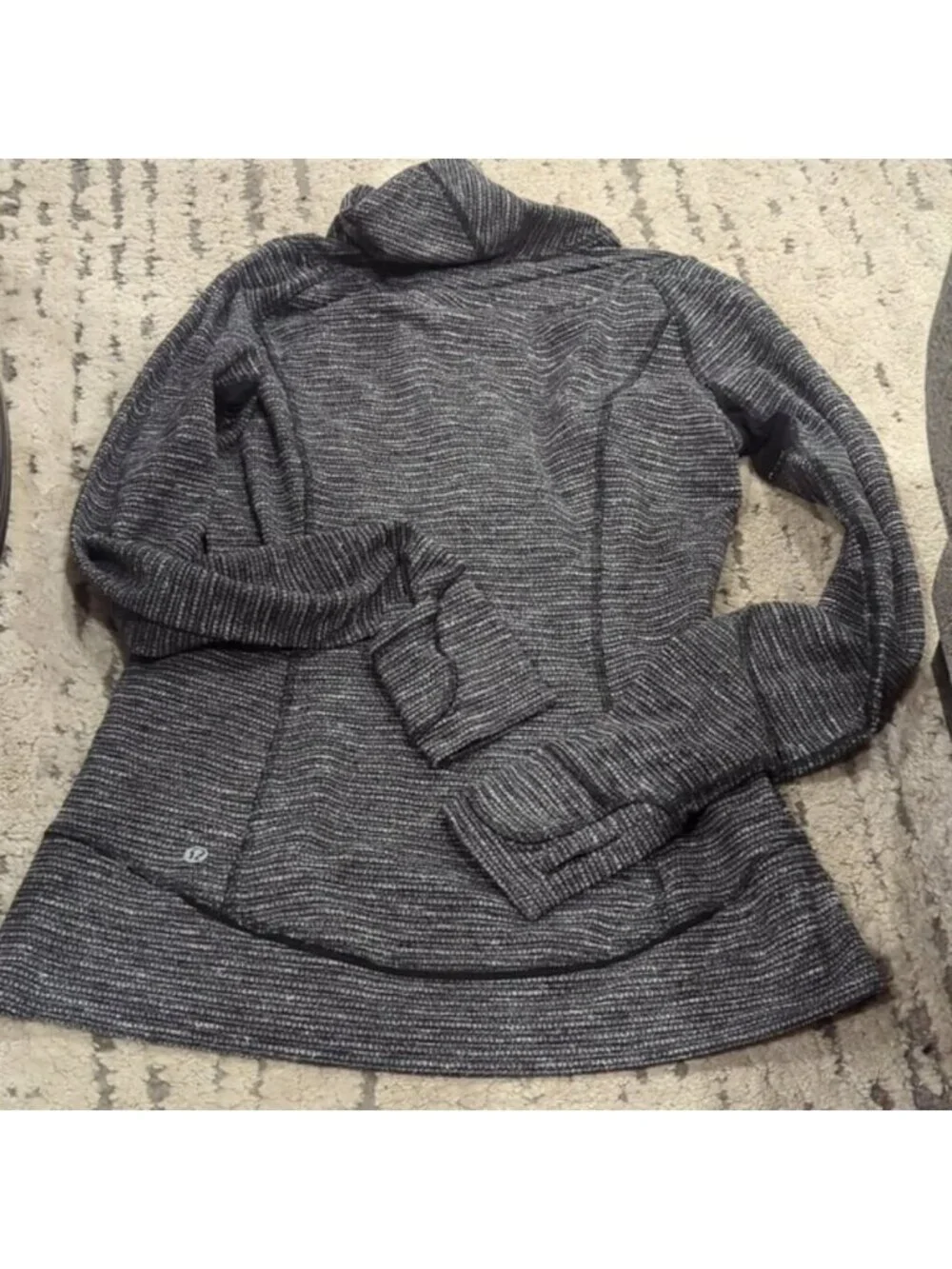 Lululemon Think Fast Pullover Long Sleeve Zip Coco Pique Black